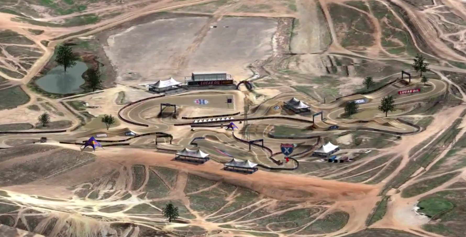 La piste d'Hangtown vue du ciel
