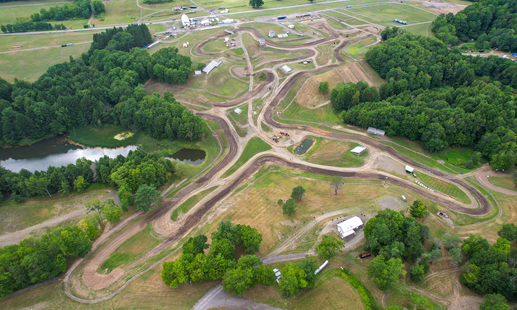 La piste d'Unadilla MX vue du ciel...