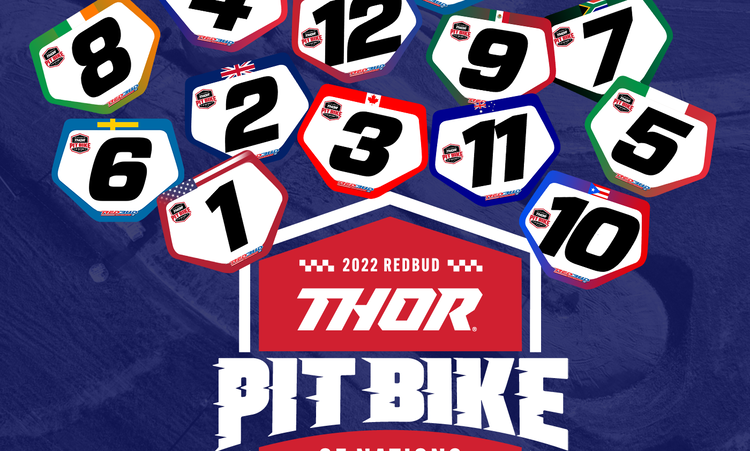 Les pays inscrits pour le PitBike des Nations