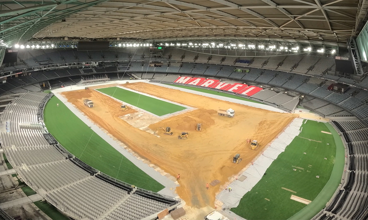 (time lapse) Le stade Marvel de Melbourne