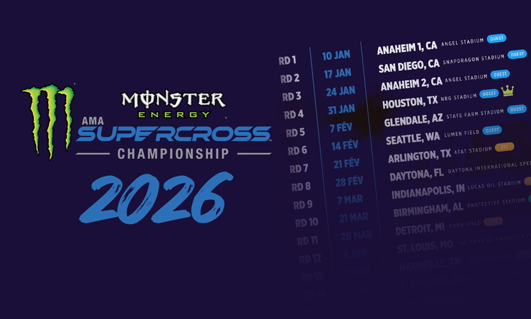 Le calendrier du Supercross US 2026