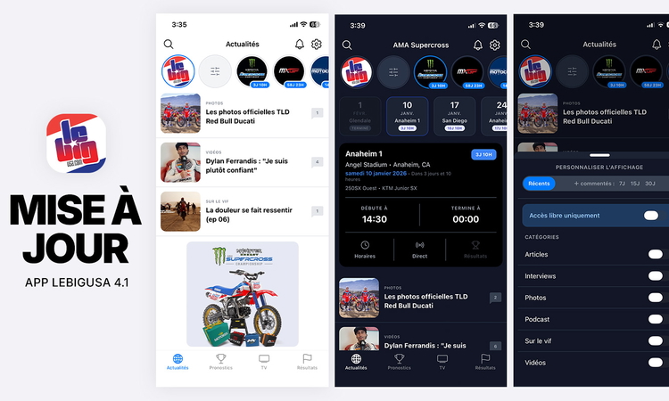 Mise à jour de l'app LeBigUSA 4.1 sur iOS et Android